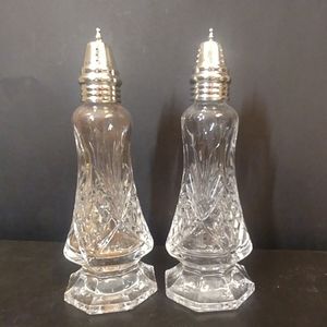 Crystal Gorham Diamond Cut Salt & Pepper Shakers